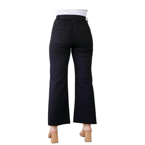 ANNIEWEAR NWT august high rise stretch wide leg black trouser jeans size 3XL - Picture 1 of 2